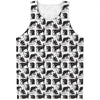 Black And White Rat Pattern Print Men's Tank Top