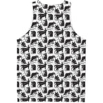 Black And White Rat Pattern Print Men's Tank Top