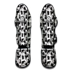 Black And White Rat Pattern Print Muay Thai Shin Guard