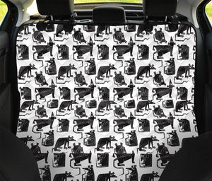 Black And White Rat Pattern Print Pet Car Back Seat Cover