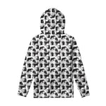 Black And White Rat Pattern Print Pullover Hoodie