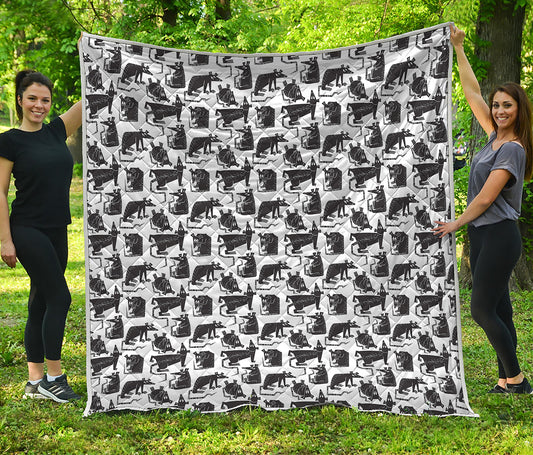 Black And White Rat Pattern Print Quilt