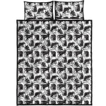 Black And White Rat Pattern Print Quilt Bed Set