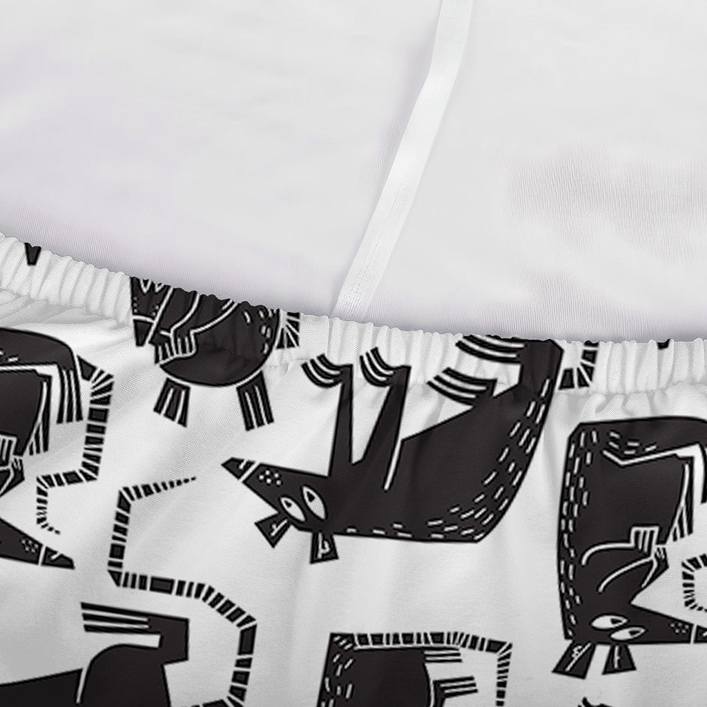 Black And White Rat Pattern Print Sofa Cover