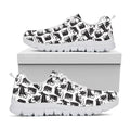Black And White Rat Pattern Print White Running Shoes