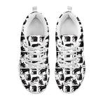 Black And White Rat Pattern Print White Sneakers