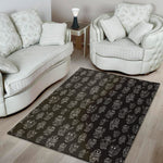Black And White Robot Pattern Print Area Rug