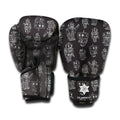 Black And White Robot Pattern Print Boxing Gloves