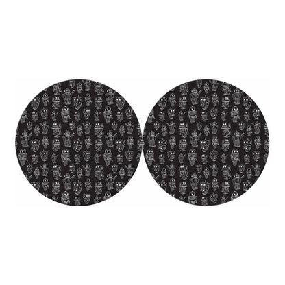 Black And White Robot Pattern Print Car Coasters