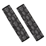 Black And White Robot Pattern Print Car Seat Belt Covers