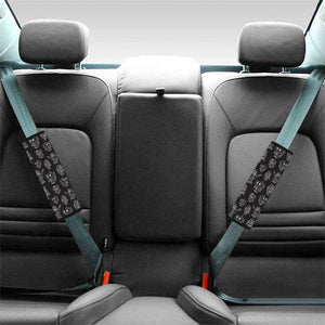 Black And White Robot Pattern Print Car Seat Belt Covers