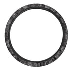 Black And White Robot Pattern Print Car Steering Wheel Cover