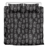 Black And White Robot Pattern Print Duvet Cover Bedding Set