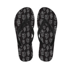 Black And White Robot Pattern Print Flip Flops
