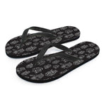 Black And White Robot Pattern Print Flip Flops