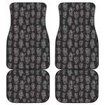 Black And White Robot Pattern Print Front and Back Car Floor Mats