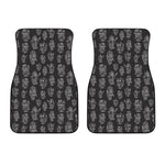 Black And White Robot Pattern Print Front Car Floor Mats
