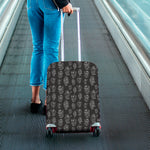 Black And White Robot Pattern Print Luggage Cover
