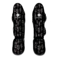 Black And White Robot Pattern Print Muay Thai Shin Guards