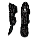 Black And White Robot Pattern Print Muay Thai Shin Guard
