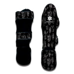 Black And White Robot Pattern Print Muay Thai Shin Guard