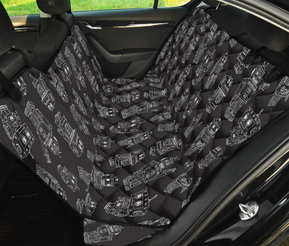 Black And White Robot Pattern Print Pet Car Back Seat Cover
