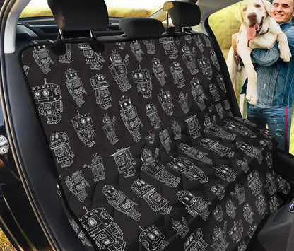 Black And White Robot Pattern Print Pet Car Back Seat Cover
