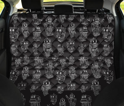 Black And White Robot Pattern Print Pet Car Back Seat Cover