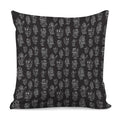 Black And White Robot Pattern Print Pillow Cover