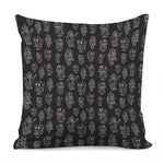 Black And White Robot Pattern Print Pillow Cover