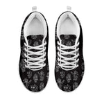 Black And White Robot Pattern Print White Sneakers