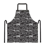 Black And White Rock And Roll Print Apron