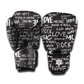 Black And White Rock And Roll Print Boxing Gloves