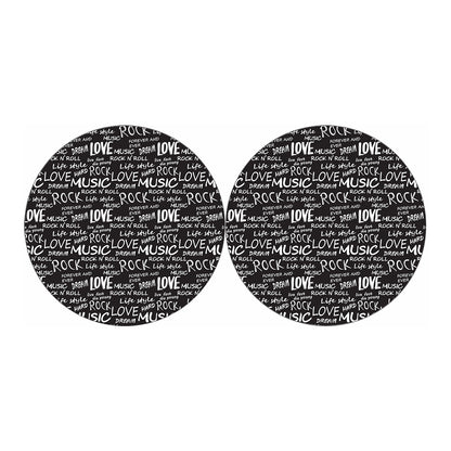 Black And White Rock And Roll Print Car Coasters