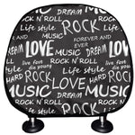 Black And White Rock And Roll Print Car Headrest Covers