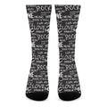 Black And White Rock And Roll Print Crew Socks