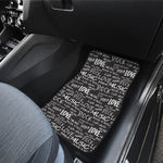 Black And White Rock And Roll Print Front Car Floor Mats