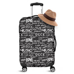 Black And White Rock And Roll Print Luggage Cover