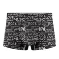 Black And White Rock And Roll Print Men's Boxer Briefs