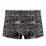 Black And White Rock And Roll Print Men's Boxer Briefs