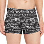 Black And White Rock And Roll Print Men's Boxer Briefs