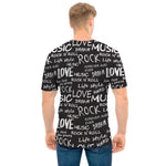 Black And White Rock And Roll Print Men's T-Shirt