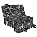 Black And White Rock And Roll Print Pet Car Back Seat Cover