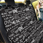 Black And White Rock And Roll Print Pet Car Back Seat Cover