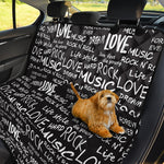 Black And White Rock And Roll Print Pet Car Back Seat Cover