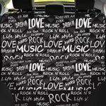Black And White Rock And Roll Print Pet Car Back Seat Cover