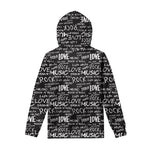 Black And White Rock And Roll Print Pullover Hoodie