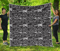 Black And White Rock And Roll Print Quilt