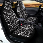 Black And White Rock And Roll Print Universal Fit Car Seat Covers