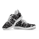 Black And White Rock And Roll Print White Sneakers